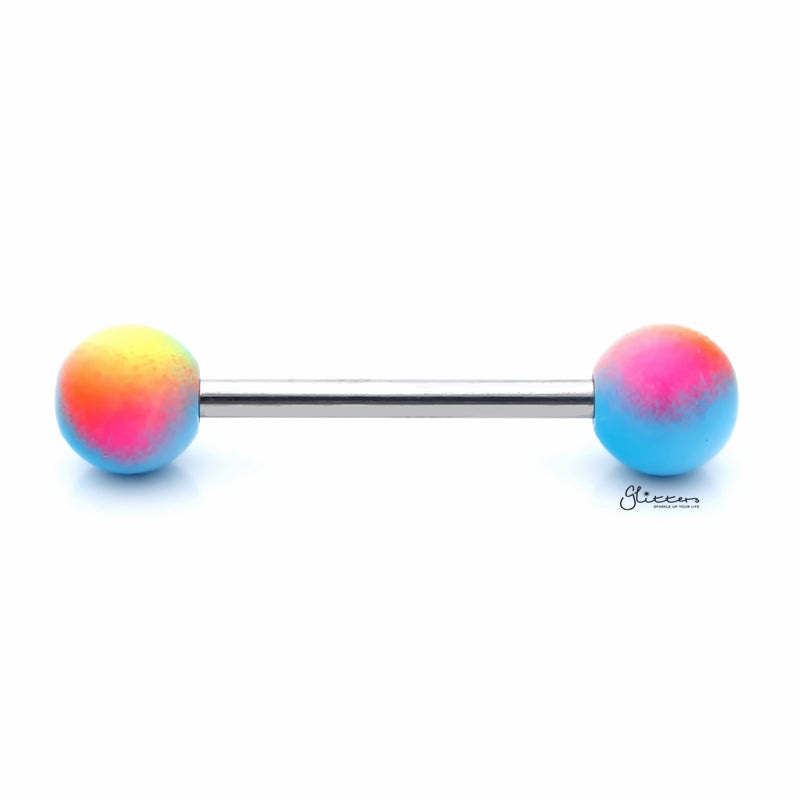 Multi Colour Balls Tongue Barbell – Yellow/Red/Blue
