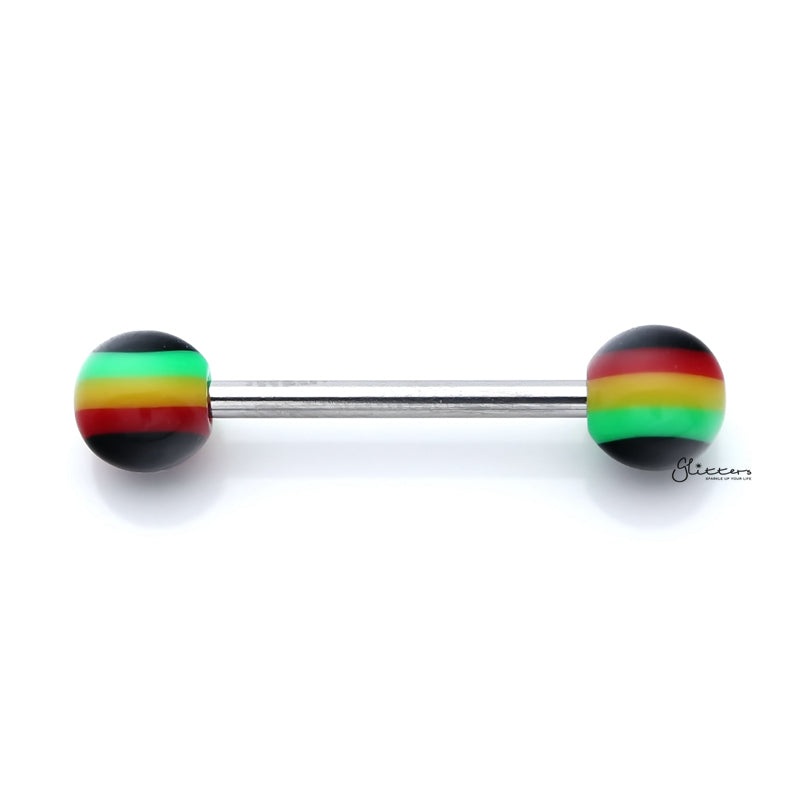 Rasta Colour Ball Tongue Barbell