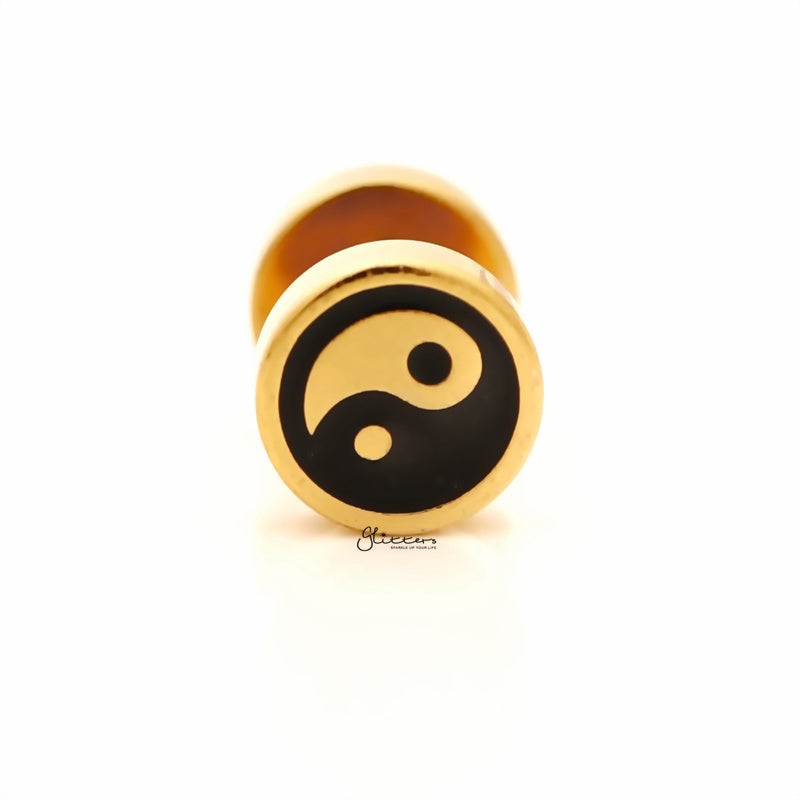 Yin Yang Fake Plug Earring – Gold