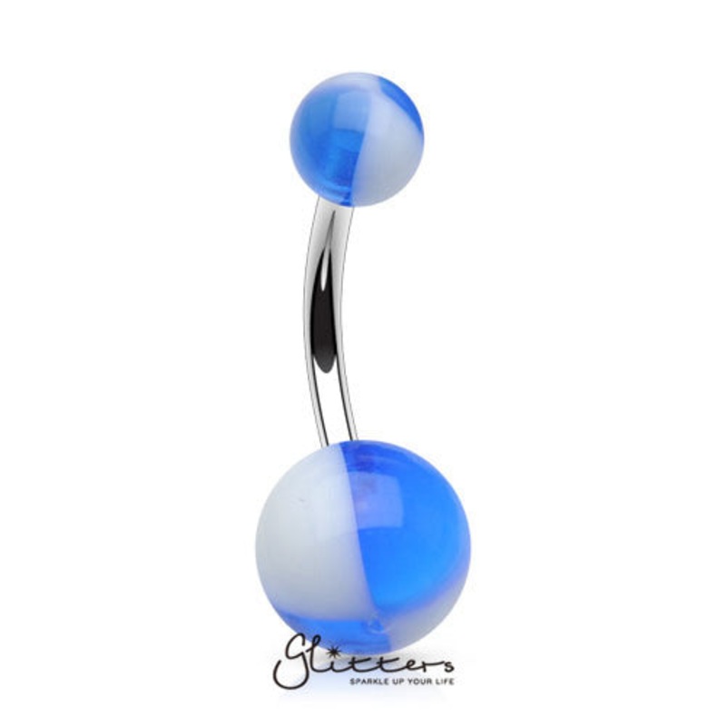 14 Gauge Acrylic Multi Color Balls – Blue/White