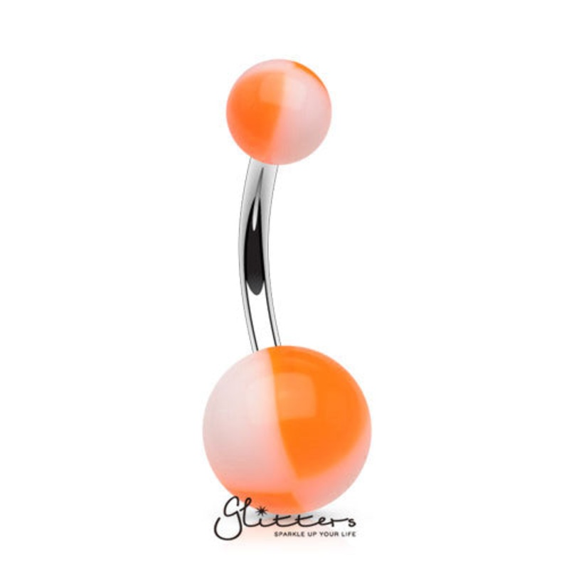 14 Gauge Acrylic Multi Color Balls – Orange/White