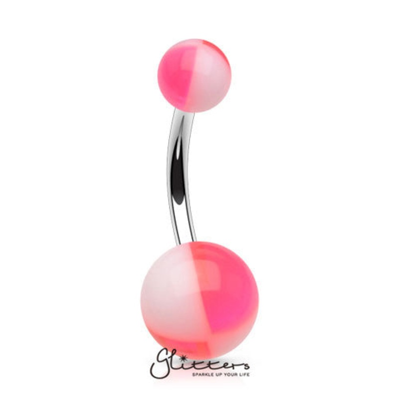 14 Gauge Acrylic Multi Color Balls – Pink/White