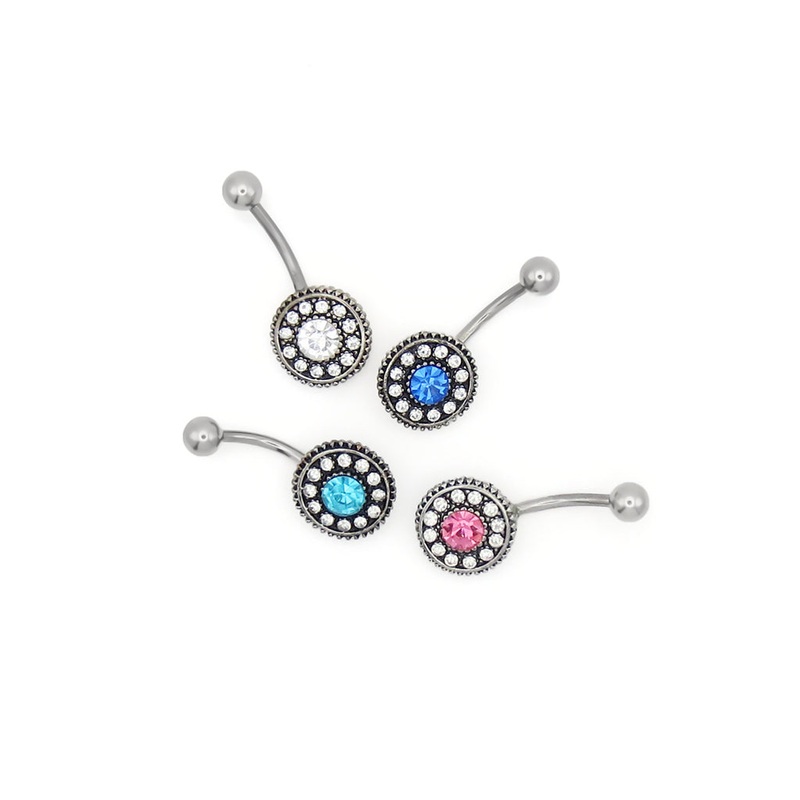 Gemstone Belly Button Rings Clear