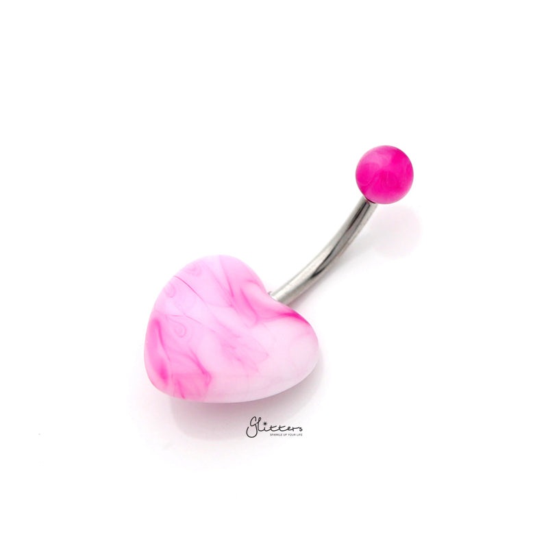 Marble Acrylic Heart Belly Button Navel Ring – Purple