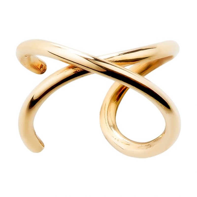 Criss Cross X Band 14k Gold Ear Cuff Rose