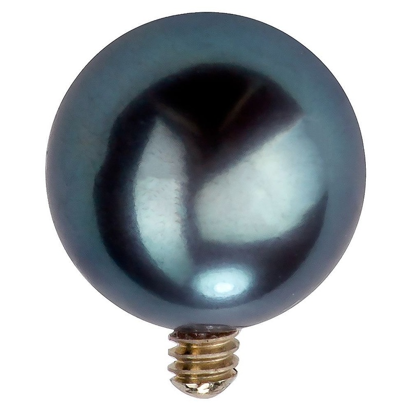 Cultured Peacock Pearl Internally Threaded 14K Gold Replacement Ball 14K Yellow Gold 16G 4mm