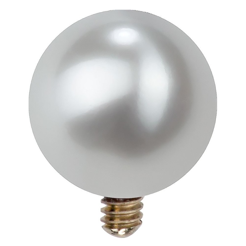 Cultured Pearl Internally Threaded 14K Gold Replacement Ball 14K Yellow Gold 16G 4mm