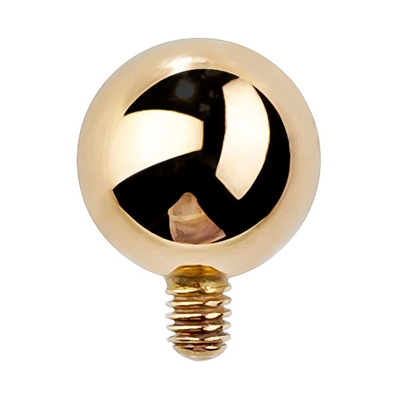 Internally Threaded 14K Gold Replacement Ball 14K Yellow Gold 18G 3mm