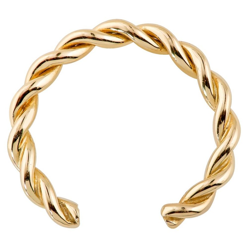 Twisted Band 14K Gold Ear Cuff 14K Yellow Gold