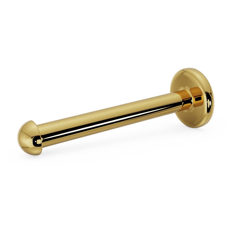 1.5mm Dome 14K Gold Flat Back Earring Labret 14K Yellow Gold 16G , 3/16″  (5mm) Threaded