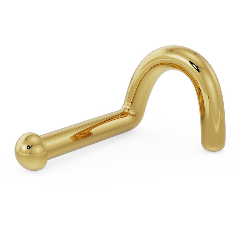 1.5mm Dome 14K Gold Nose Ring 14K Yellow Gold 20G (0.8mm) Twist
