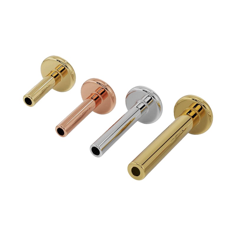 Threadless Push Pin Flat Back Post Backing 14k Gold 14K Yellow Gold 18G 3/16″ (5mm)