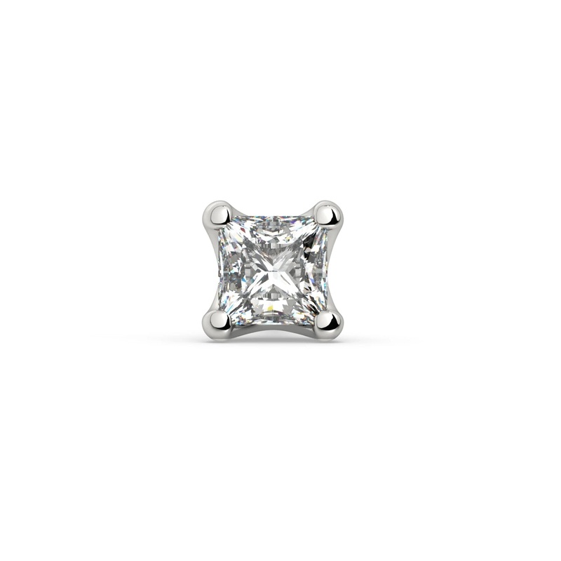 1.5mm Princess-Cut Diamond Nose Ring 14K Yellow Gold Twist 20G