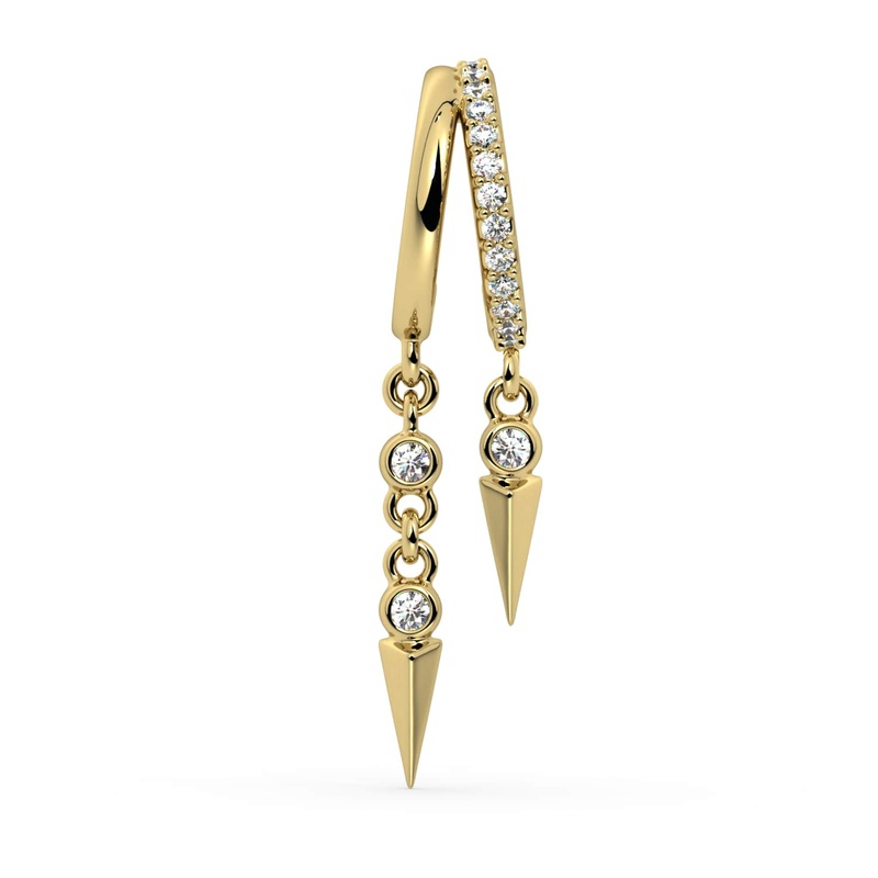 Vera Diamond Cuff Earring 14K Yellow Gold Single Left