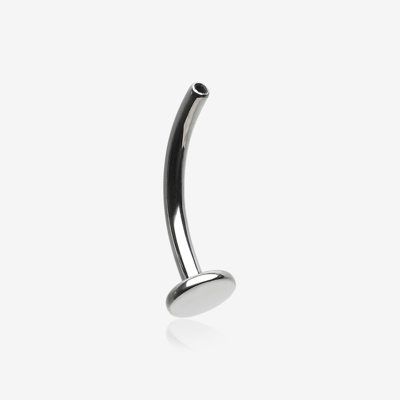 Implant Grade Titanium OneFit Threadless Convex Base Post Belly Bar Part 14 GA (1.6mm), 5/16″ (8mm)