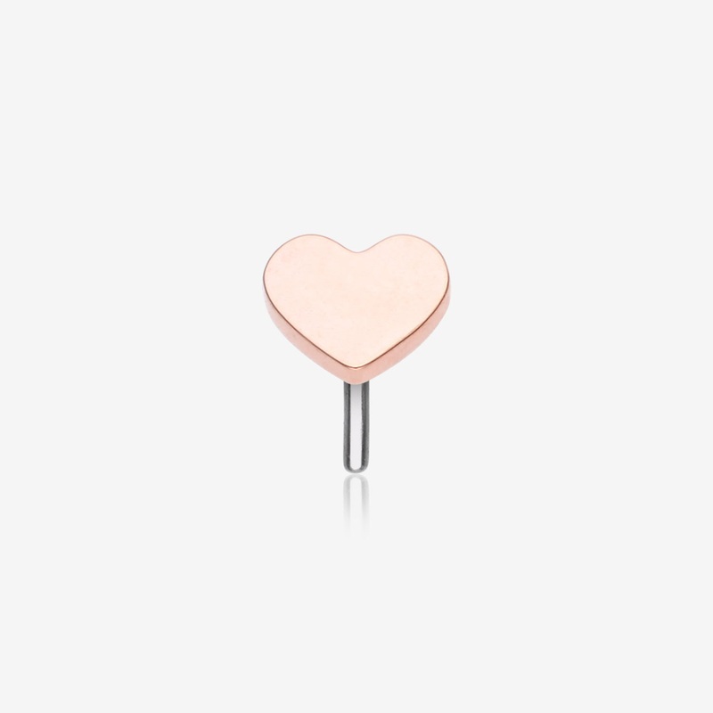 Implant Grade Titanium OneFit Threadless Rose Gold Heart Top Part