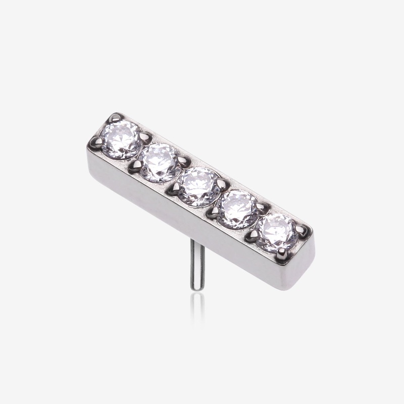 Implant Grade Titanium OneFit Threadless Sparkle Lined Rectangle Top Part