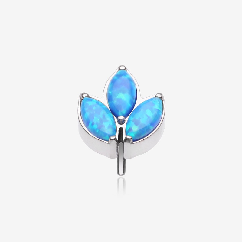 Implant Grade Titanium OneFit Threadless Triple Marquise Fire Opal Leaflet Top Part