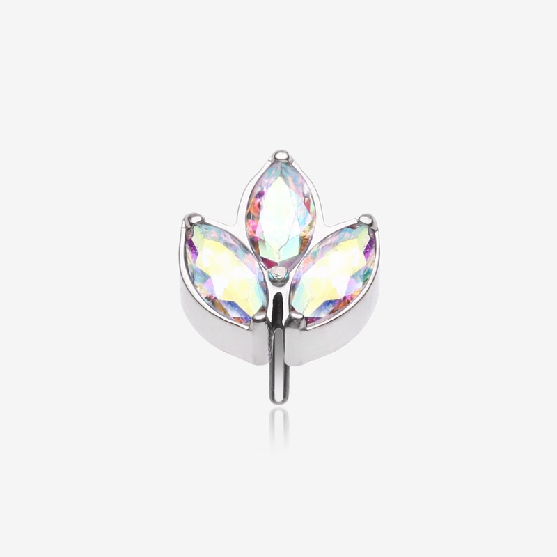 Implant Grade Titanium OneFit Threadless Triple Marquise Sparkle Leaflet Top Part