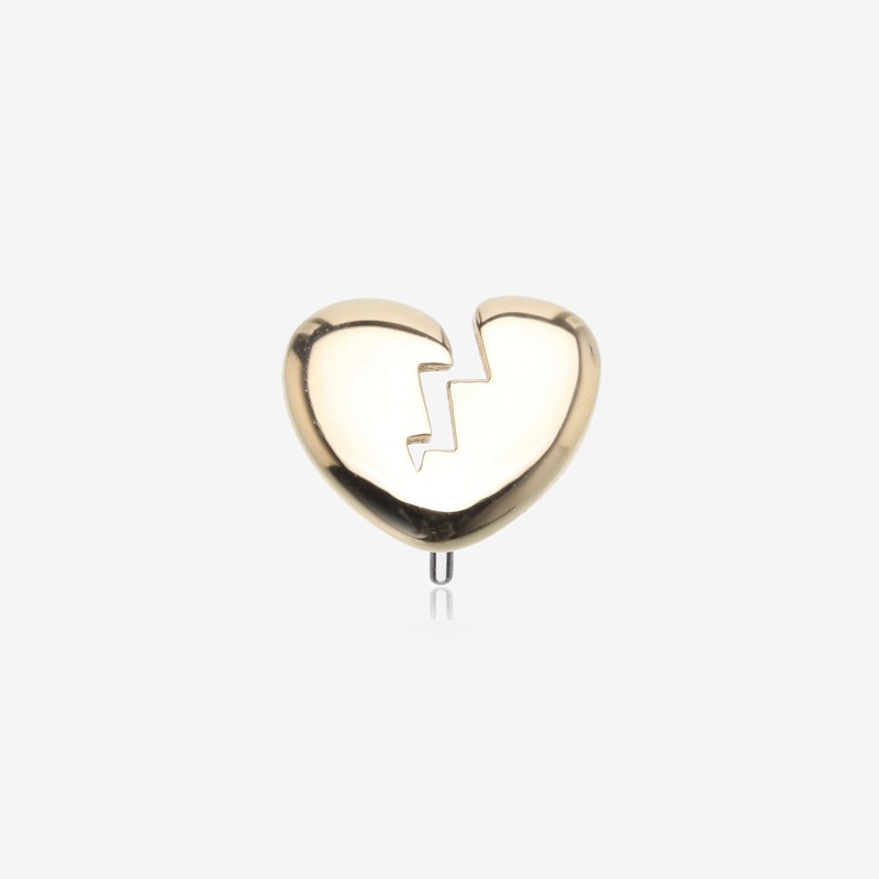 14 Karat Gold OneFit Threadless Broken Heart Top Part