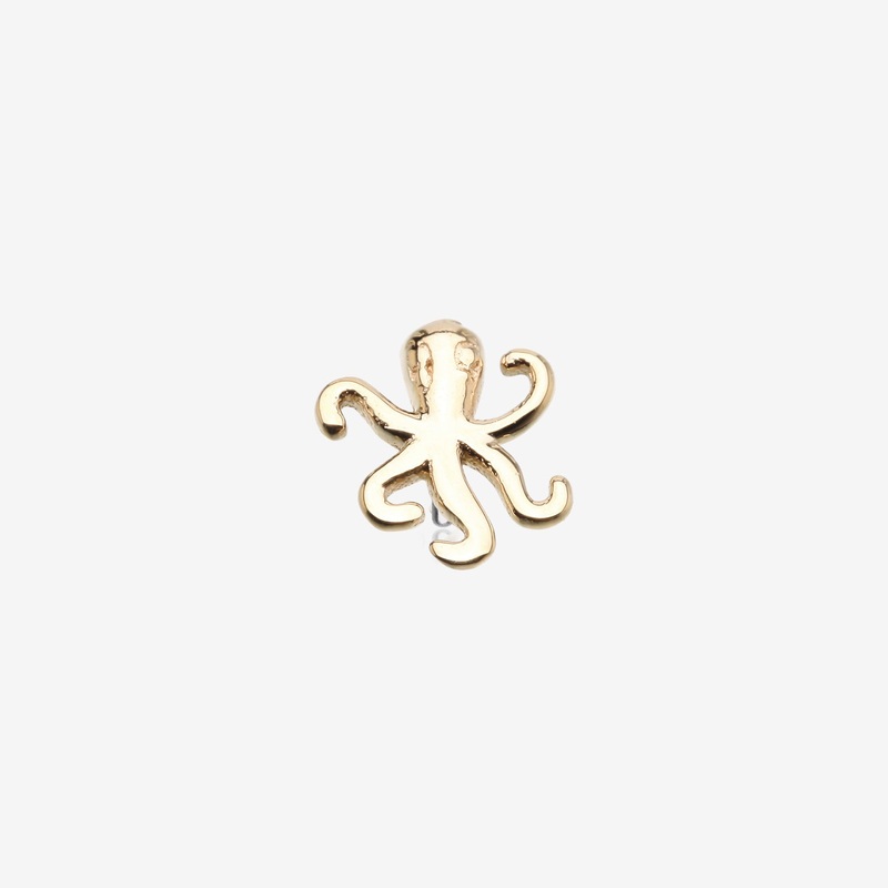 14 Karat Gold OneFit Threadless Octopus Top Part
