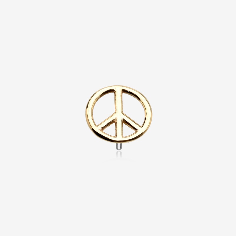 14 Karat Gold OneFit Threadless Peace Sign Top Part