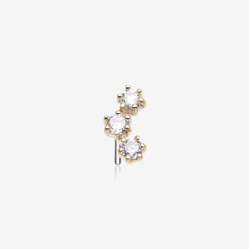 14 Karat Gold OneFit Threadless Princess Prong Diamond Journey Top Part