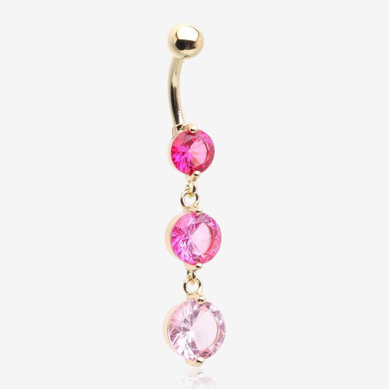 Golden Ombre Sparkle Chandelier Belly Button Ring