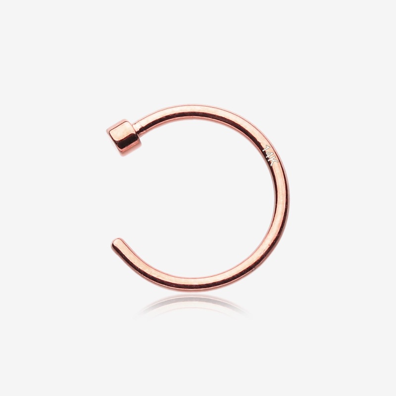 14 Karat Rose Gold Basic Nose Hoop Ring 20 GA (0.8mm), 5/16″ (8mm)