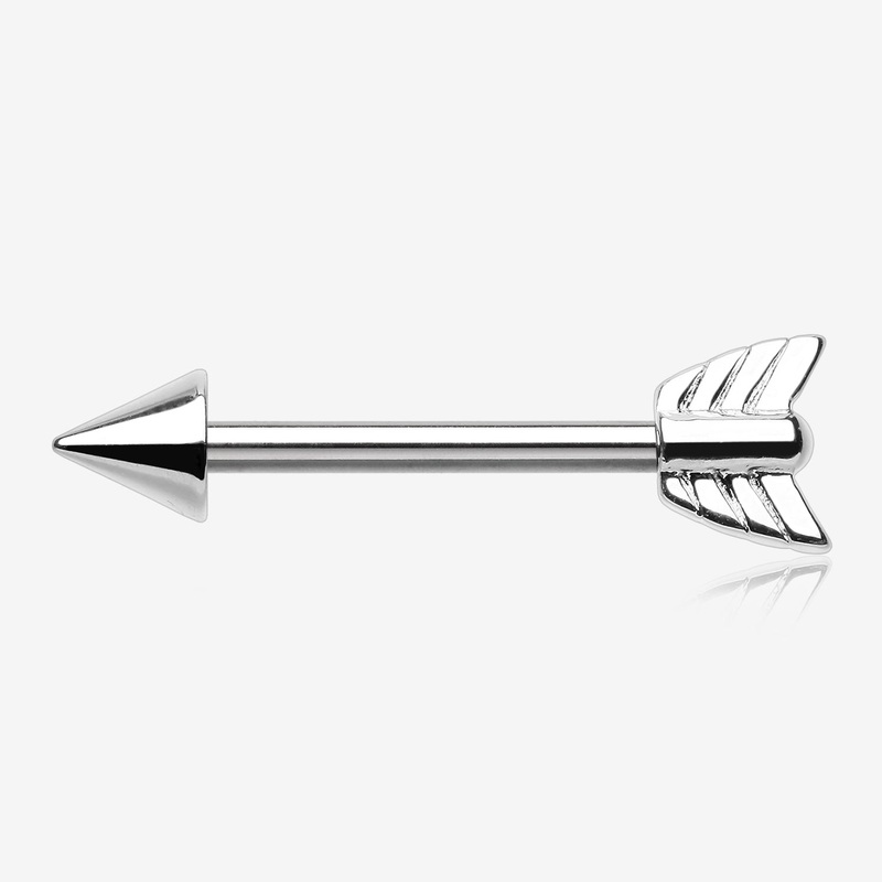 A Pair of Classic Arrow Nipple Barbell 14 GA (1.6mm), 1/2″ (12mm)