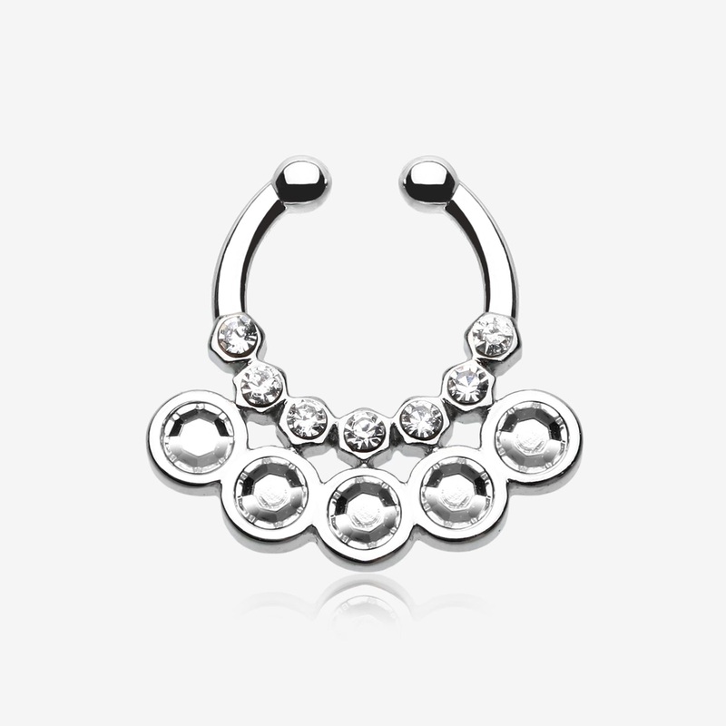 Aureole Gemina Sparkle Fake Septum Clip-On Ring*