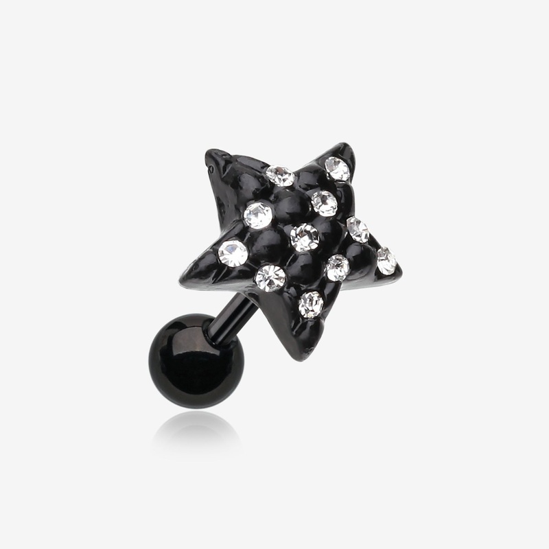 Blackline Star Multi-Gem Cartilage Earring*
