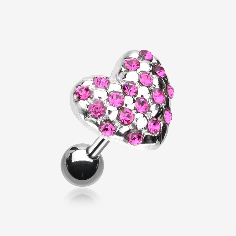 Fluffy Heart Multi-Gem Cartilage Earring*