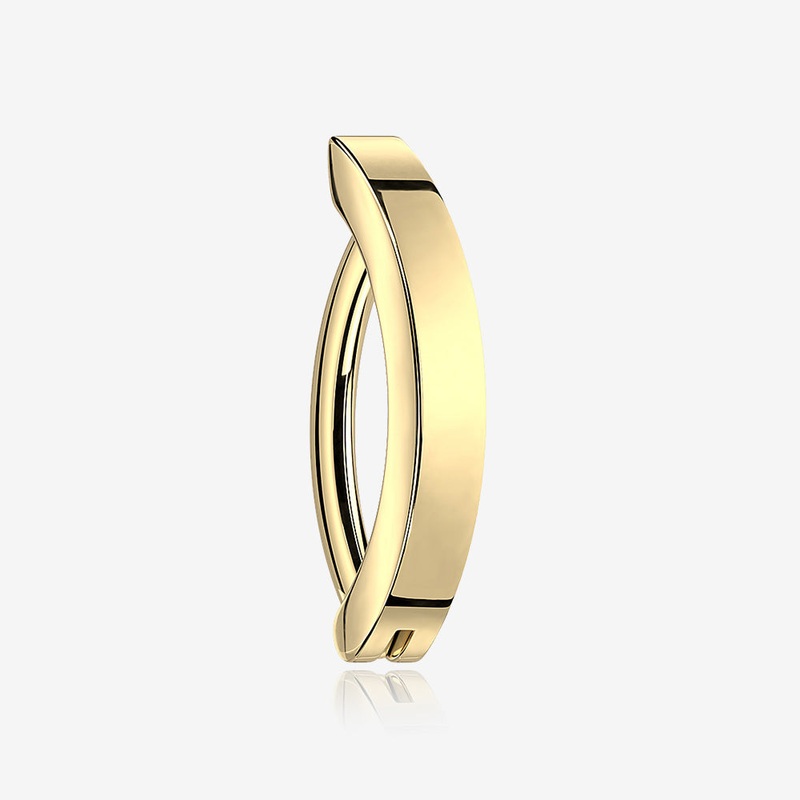 Implant Grade Titanium Golden Minimalist Curved Bar Belly Clicker 14 GA (1.6mm), 3/8″ (10mm)