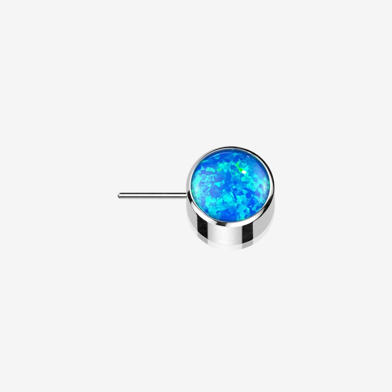 Implant Grade Titanium OneFit Threadless Bezel Set Fire Opal Front Facing Part 3mm