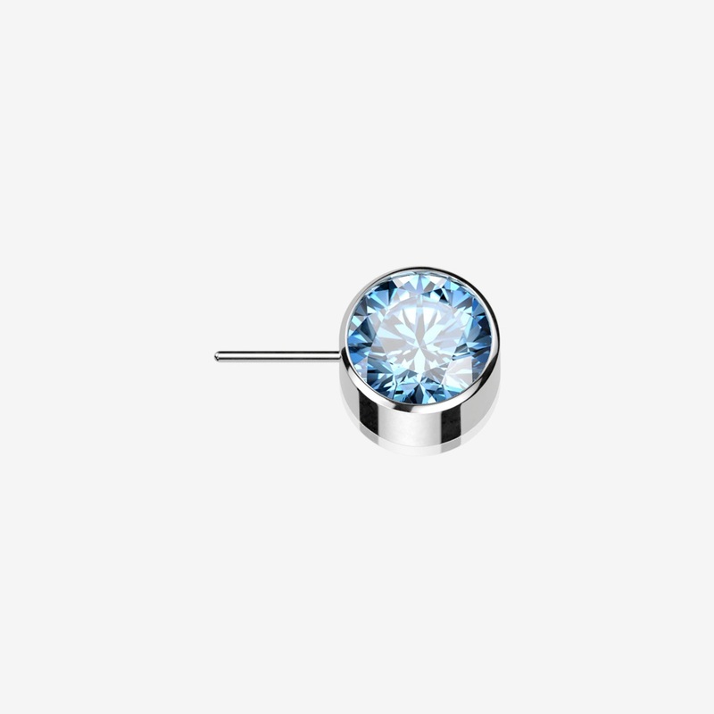 Implant Grade Titanium OneFit Threadless Bezel Set Sparkle Front Facing Part 3mm