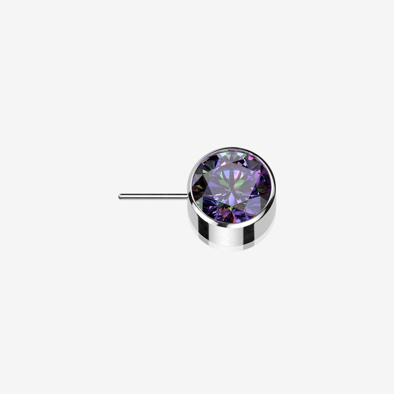 Implant Grade Titanium OneFit Threadless Bezel Set Sparkle Front Facing Part 4mm