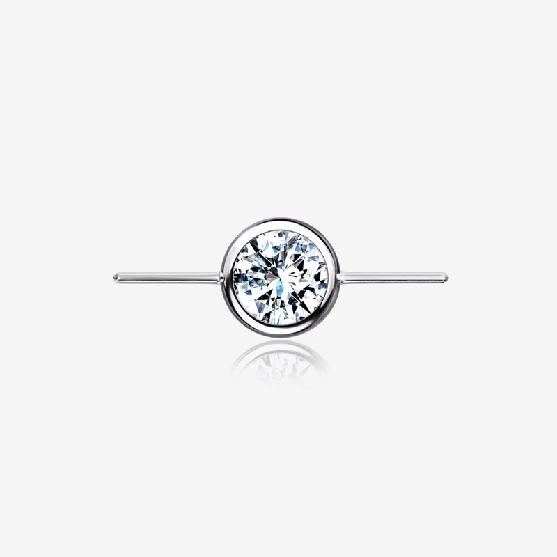 Implant Grade Titanium OneFit Threadless Bezel Set Sparkle Gem Connector Bridge Part 4mm