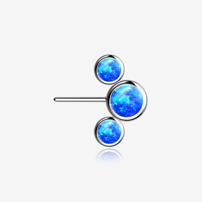 Implant Grade Titanium OneFit Threadless Triple Bubble Fire Opal Front Facing Top Part