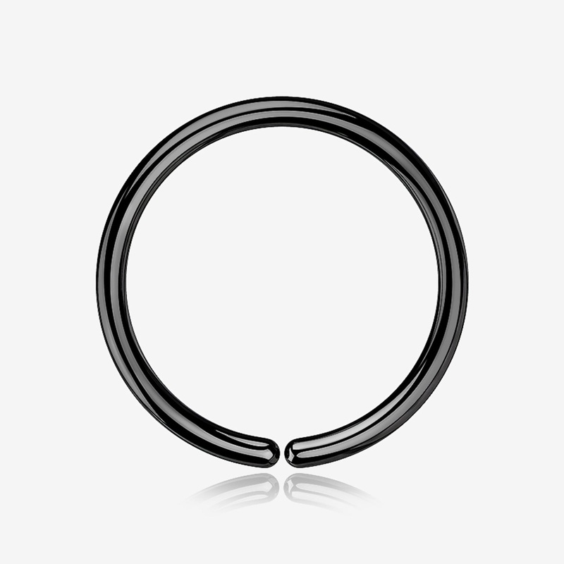 Implant Grade Titanium PVD Blackline Seamless Bendable Hoop Ring 20 GA (0.8mm), 1/4″ (6mm)