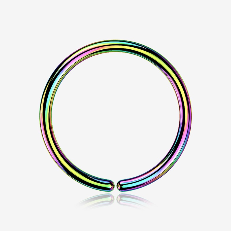 Implant Grade Titanium PVD Colorline Seamless Bendable Hoop Ring 20 GA (0.8mm), 1/4″ (6mm)