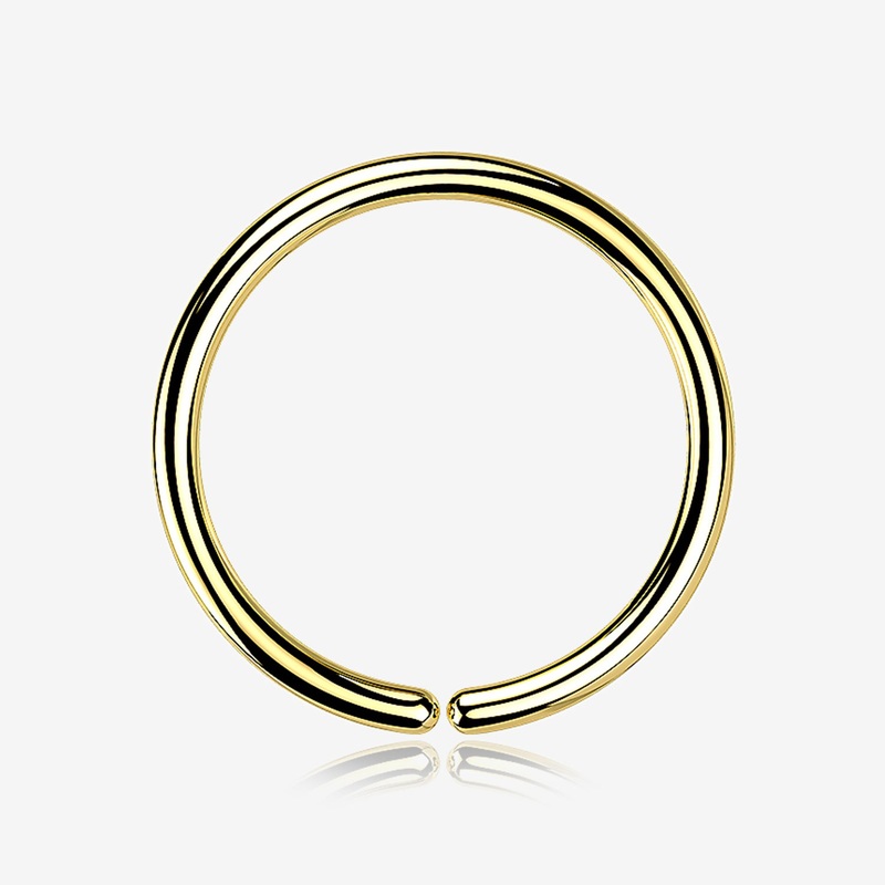 Implant Grade Titanium PVD Golden Seamless Bendable Hoop Ring 20 GA (0.8mm), 1/4″ (6mm)