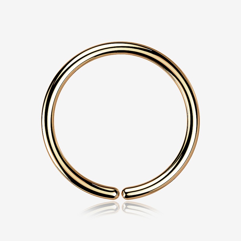 Implant Grade Titanium PVD Rose Gold Seamless Bendable Hoop Ring 20 GA (0.8mm), 1/4″ (6mm)
