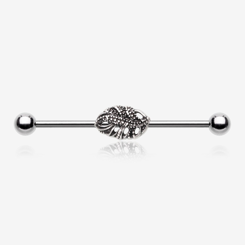 Vintage Filigree Leaflet Industrial Barbell*