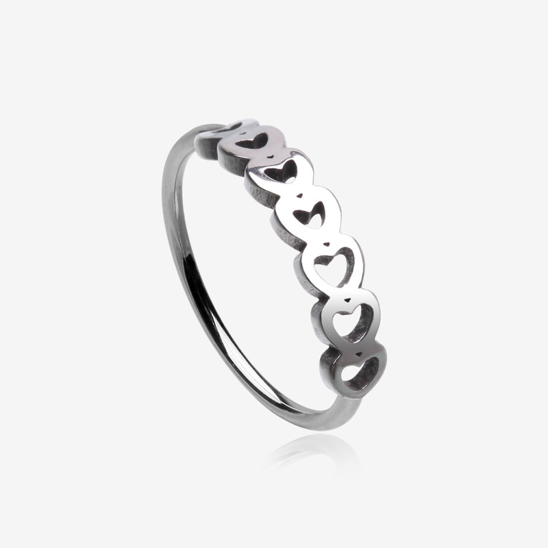 Hollow Heart Infinite Steel Bendable Hoop Ring 20 GA (0.8mm), 5/16″ (8mm)