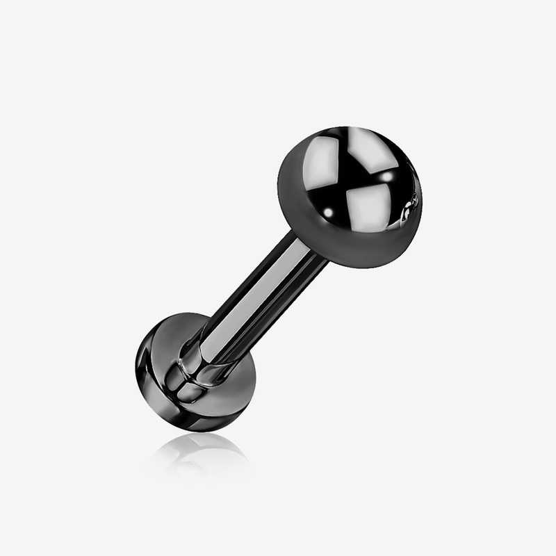 Implant Grade Titanium Blackline Internally Threaded Dome Top Labret 16 GA (1.2mm), 1/4″ (6mm), Top: 4mm