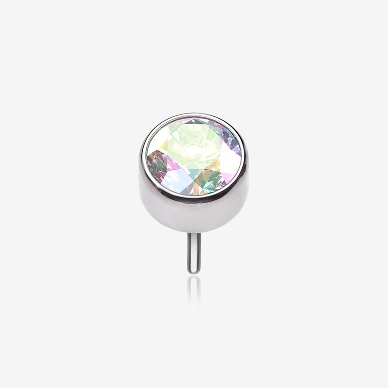 Implant Grade Titanium OneFit Threadless Bezel Round Gem Sparkle Top Part 3mm