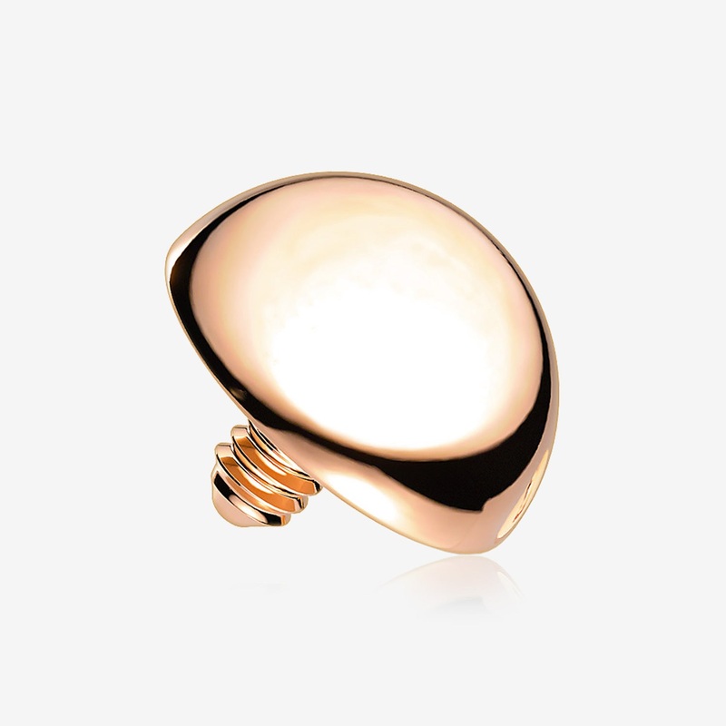 Implant Grade Titanium Rose Gold Internally Threaded Basic Dome Top Part 16 GA (1.2mm), Top: 3mm