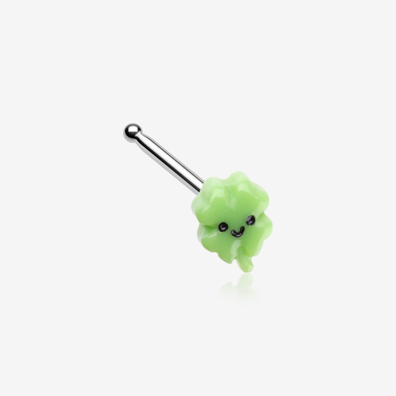 Kawaii Pop Lucky Shamrock Clover Nose Stud Ring