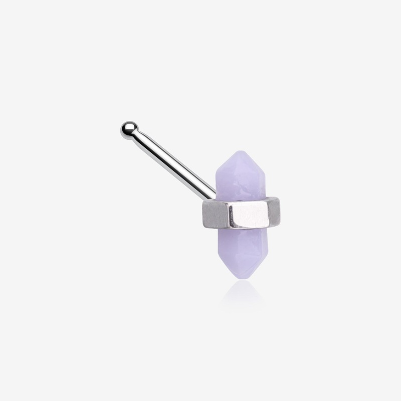 Mystic Lavender Gemstone Nose Stud Ring